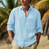 Men's Casual Solid Color Plus Size Shirt