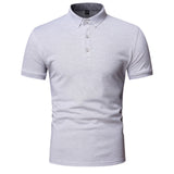Men's Polo Shirt Lapel Short Sleeve Solid Color Top - Livefree