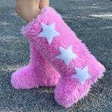 European And American Flat Heel High-top Warm Winter Long Tube Fur Boots - Livefree