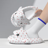 Lovers Shark Slippers Heart Print Shoes Women Men - Livefree