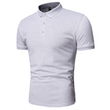 Men's Polo Shirt Lapel Short Sleeve Solid Color Top - Livefree