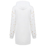 Christmas hot sale printed mid-length pocket hooded long-sleeved sweater