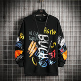 SingleRoad Mens Crewneck Sweatshirt Men Harajuku Oversized Japanese Streetwear Hip Hop Black Hoodie Men Sweatshirts Hoodies - Livefree