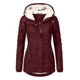 Hot Style Ladies Long-Sleeved Zipper Pocket Padded Coat Jacket - Livefree