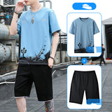 Sports Suit Men's Summer Cotton Short Sleeve T-Shirt Shorts Men's - Livefree