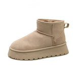 Winter Fleece-lined Thick Suede All-match Northeast Short Cotton Shoes - Livefree