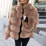 Faux fur stitching women's jacket - Livefree