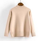 White Turtleneck Sweater Women's Pullover - Livefree