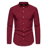 Men's Fashion Solid Color Party Shirt Metal Button Long Sleeve - Livefree