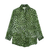 European and American New Fashion Polo Collar Long Sleeve Animal Pattern Single Breast Versatile Comfortable Shirt For Women - Livefree