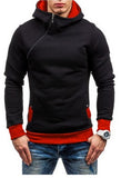 Brand Hoodie Oblique Zipper Solid Color Hoodies Men Fashion Tracksuit Male Sweatshirt Hoody Mens - Livefree