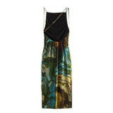 European and American New Fashion Sexy Open Back Printed Silk Mesh Dress Womens Dress - Livefree