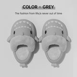 Winter Shark Slippers Detachable Warm Fuzzy Slippers Bedroom House Shoes Women - Livefree