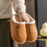 Velvet Thermal Non-slip Lambswool Cotton Slippers - Livefree