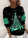 Christmas Tree Printing Personality Simple Long Sleeve Crew Neck Sweater - Livefree