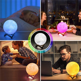 LED Night Lights Moon Lamp 3D Print Moonlight Timeable Dimmable Rechargeable Bedside Table Desk Lamp Children's Leds Night Light - Livefree
