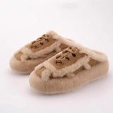 Outerwear Lamb Wool Thick Sole Half Slippers Women - Livefree
