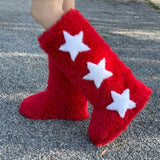 European And American Flat Heel High-top Warm Winter Long Tube Fur Boots - Livefree