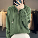Hoodie Knitted Zipper Thickening Coat - Livefree