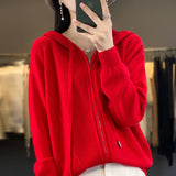 Hoodie Knitted Zipper Thickening Coat - Livefree