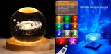 LED Water Ripple Ambient Night Light USB Rotating Projection Crystal Table Lamp RGB Dimmable Home Decoration 16 Color Gifts - Livefree