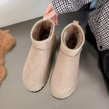 Winter Fleece-lined Thick Suede All-match Northeast Short Cotton Shoes - Livefree