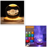 LED Water Ripple Ambient Night Light USB Rotating Projection Crystal Table Lamp RGB Dimmable Home Decoration 16 Color Gifts - Livefree