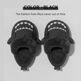 Winter Shark Slippers Detachable Warm Fuzzy Slippers Bedroom House Shoes Women - Livefree