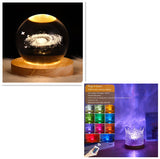 LED Water Ripple Ambient Night Light USB Rotating Projection Crystal Table Lamp RGB Dimmable Home Decoration 16 Color Gifts - Livefree