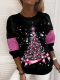 Christmas Tree Printing Personality Simple Long Sleeve Crew Neck Sweater - Livefree