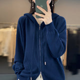 Hoodie Knitted Zipper Thickening Coat - Livefree