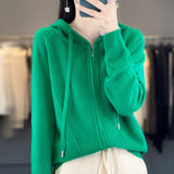 Hoodie Knitted Zipper Thickening Coat - Livefree