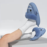 Winter Shark Slippers Detachable Warm Fuzzy Slippers Bedroom House Shoes Women - Livefree