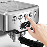Geek Chef Espresso Machine, 20 Bar Espresso Machine With Milk Frother For Latte, Cappuccino, Macchiato, For Home Espresso Maker, 1.8L Water Tank, Stainless Steel, Ban On Amazon - Livefree