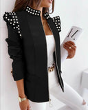 Check Leopard Print Zip Ruffle Shoulder Jacket - Livefree