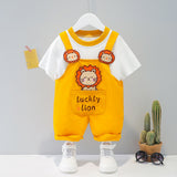 Children's Clothing Men And Women Baby Summer Cartoon Short-sleeved Overalls - Livefree