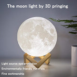 LED Night Lights Moon Lamp 3D Print Moonlight Timeable Dimmable Rechargeable Bedside Table Desk Lamp Children's Leds Night Light - Livefree