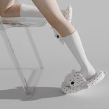 Lovers Shark Slippers Heart Print Shoes Women Men - Livefree