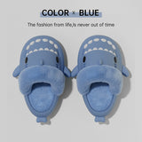 Winter Shark Slippers Detachable Warm Fuzzy Slippers Bedroom House Shoes Women - Livefree