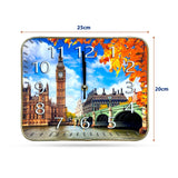 Rectangle Crystal Porcelain Painting Wall Clock ~5478