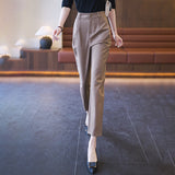 Casual High Waist Straight Suit Pants - Livefree