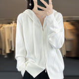 Hoodie Knitted Zipper Thickening Coat - Livefree