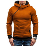 Brand Hoodie Oblique Zipper Solid Color Hoodies Men Fashion Tracksuit Male Sweatshirt Hoody Mens - Livefree