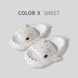 Lovers Shark Slippers Heart Print Shoes Women Men - Livefree