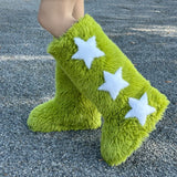 European And American Flat Heel High-top Warm Winter Long Tube Fur Boots - Livefree