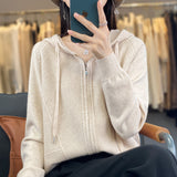 Hoodie Knitted Zipper Thickening Coat - Livefree
