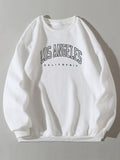 Letter Print Crew Neck Pullover Sweatshirt - Livefree