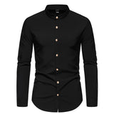Men's Fashion Solid Color Party Shirt Metal Button Long Sleeve - Livefree