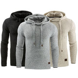 Men's Jacquard Sweater Long-sleeved Hoodie Warm Color Hooded Sweatshirt Jacket - Livefree