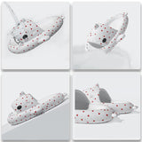 Lovers Shark Slippers Heart Print Shoes Women Men - Livefree